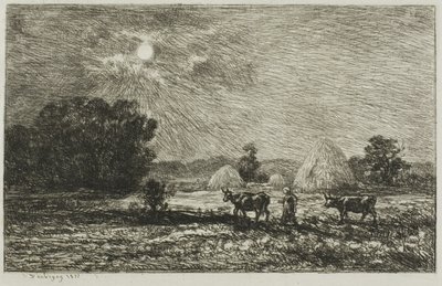 Mondschein in Valmondois von Charles Francois Daubigny