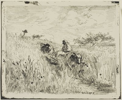 Pfad durch das Weizenfeld von Charles Francois Daubigny