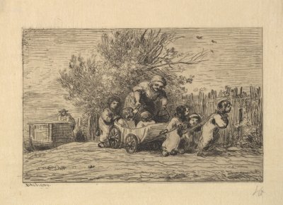 Die Erben des Karrens, 1861 von Charles Francois Daubigny