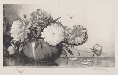 Ohne Titel (Pfingstrosen in einer Schale) von Charles Frederick William Mielatz
