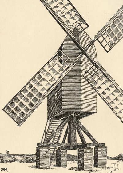 Eine mittelalterliche Windmühle, 1931 von Charles Henry Bourne Quennell
