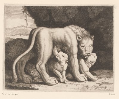Säugende Löwin von Charles II Errard (attributed to)