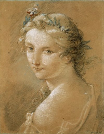 Porträt einer jungen Frau von Charles Joseph Natoire
