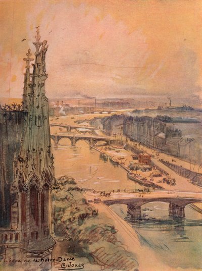 Die Seine von Notre Dame aus gesehen, 1915 von Charles Jouas