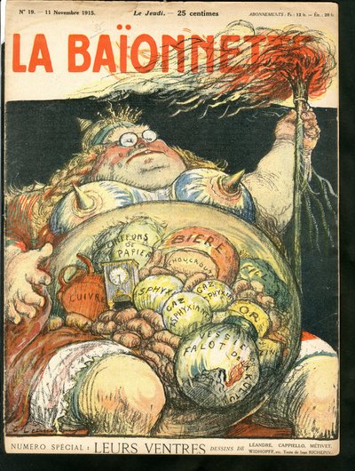 Cover von „La Baionnette“, satirisch in Farben von Charles Leandre