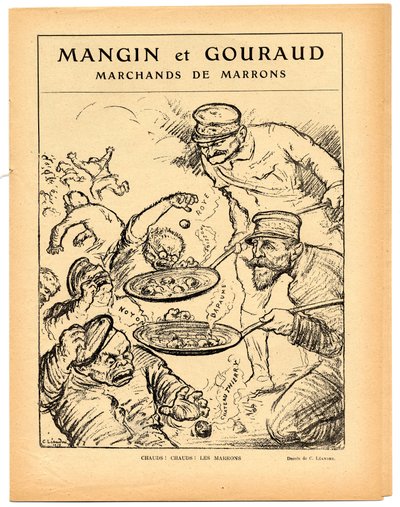 Le Lire rouge, Satire in Schwarz-Weiß von Charles Leandre