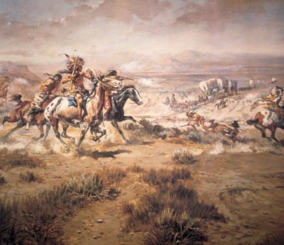 Angriff auf den Wagenzug von Charles Marion Russell