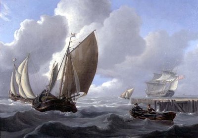 Schiffe vor der niederländischen Küste von Charles Martin Powell