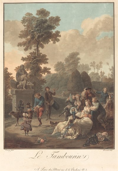 Le Tambourin, um 1789 von Charles Melchior Descourtis