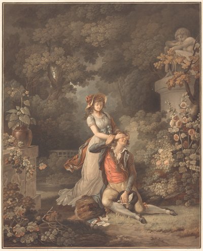 Der überraschte Liebhaber von Charles Melchior Descourtis after Jean Frederic Schall