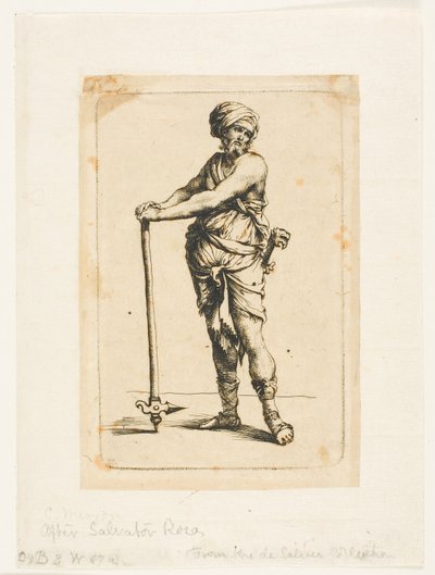Ein Soldat stehend, Frontalansicht von Charles Meryon