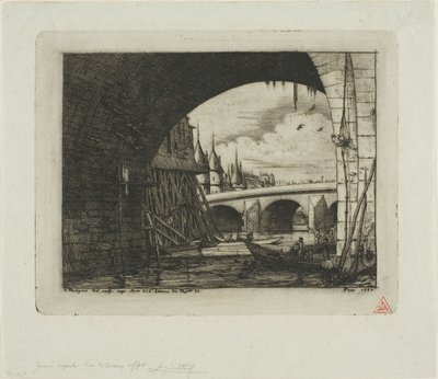 Ein Bogen der Pont Notre-Dame, Paris von Charles Meryon