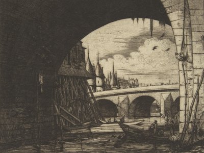 Torweg, Pont Notre-Dame, Paris, 1853 von Charles Meryon