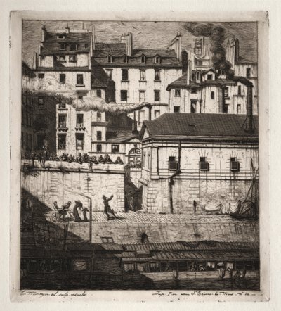 Radierungen von Paris: Das Leichenschauhaus von Charles Meryon