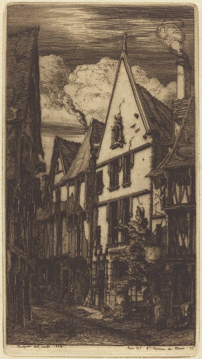 La Rue des Toiles, in Bourges von Charles Meryon