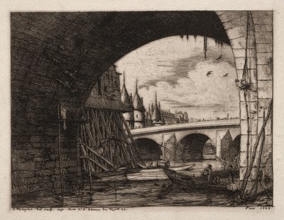 Larch du Pont Notre Dame, Paris von Charles Meryon