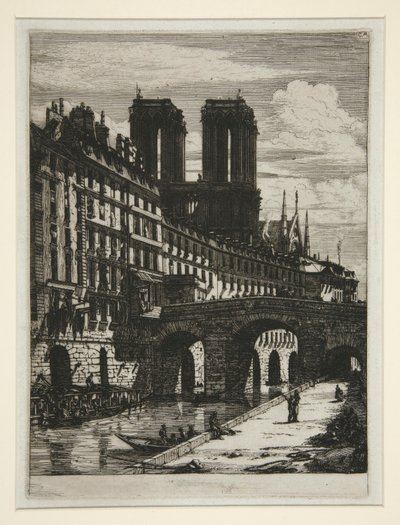 Die kleine Brücke, Paris von Charles Meryon