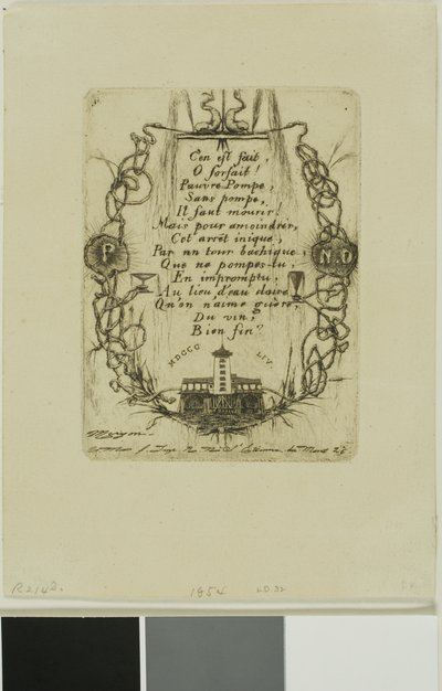 Pompe Notre-Dame, Paris, kleine Platte von Charles Meryon
