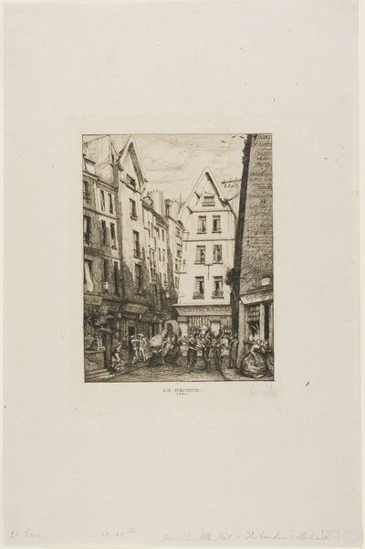 Rue Pirouette aux Halles, Paris von Charles Meryon