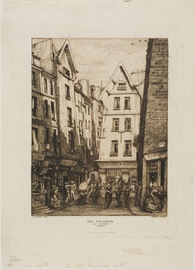 Rue Pirouette aux Halles, Paris von Charles Meryon