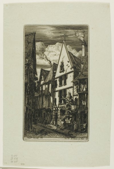 Rue des Toiles, Bourges von Charles Meryon