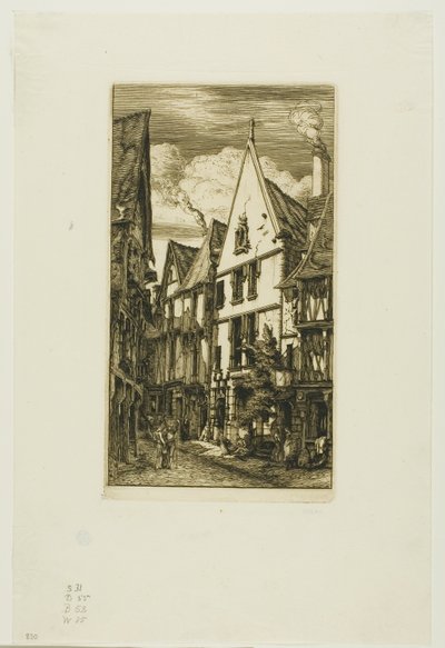 Rue des Toiles, Bourges von Charles Meryon