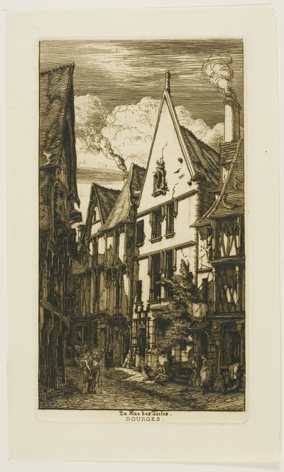 Rue des Toiles, Bourges von Charles Meryon