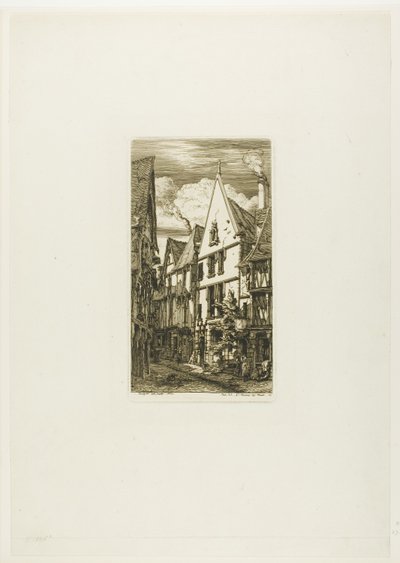 Rue des Toiles, Bourges von Charles Meryon