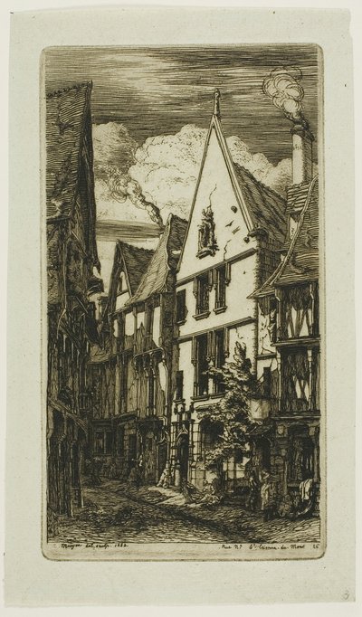 Rue des Toiles, Bourges von Charles Meryon