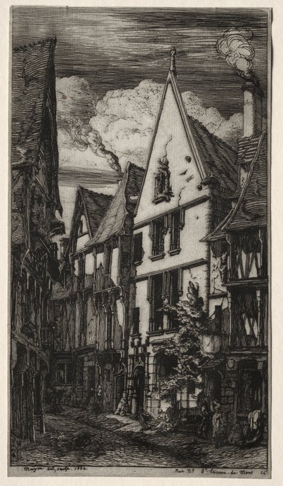 Rue des Toiles, Bourges von Charles Meryon