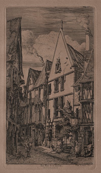 Rue des Toilés, Bourges von Charles Meryon