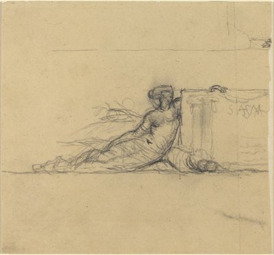Sitzende weibliche Figur für "San Francisco" von Charles Meryon