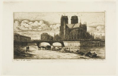 Die Apsis von Notre-Dame, Paris von Charles Meryon