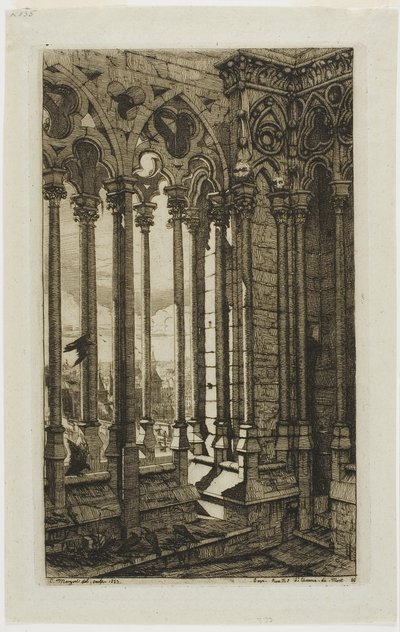Die Galerie von Notre-Dame, Paris von Charles Meryon
