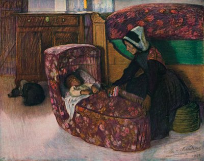 Mutter und Kind, Innenraum Vendeen, 1900 von Charles Milcendeau