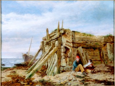 Unter der Mole, ca. 1863 von Charles Napier Hemy