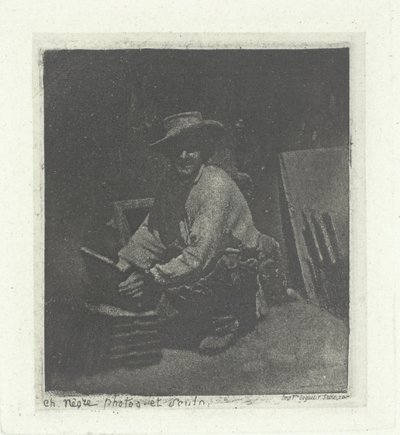 Kniender Maurer, Februar-März 1854, gedruckt 1982 von Charles Nègre