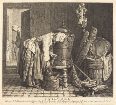Der Brunnen von Charles Nicolas Cochin I after Jean Siméon Chardin
