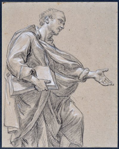 Drapierte Figur mit einem Buch von Charles Parrocel