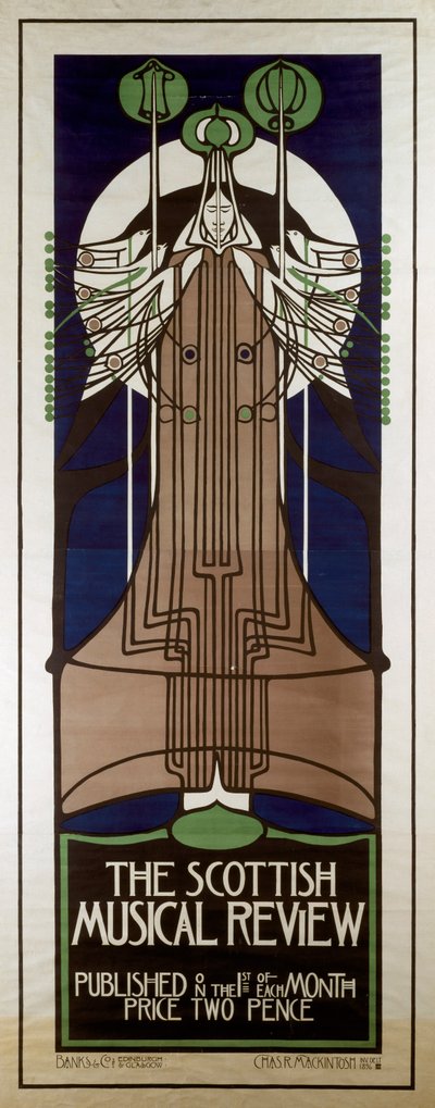 Plakatwerbung für die Scottish Musical Review von Charles Rennie Mackintosh