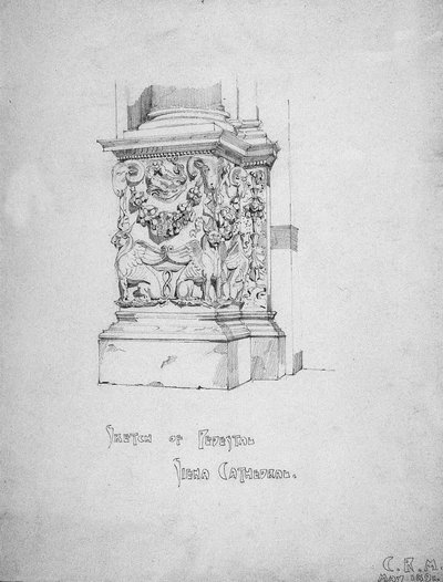 Skizze eines Sockels, Siena Kathedrale, 1891 von Charles Rennie Mackintosh