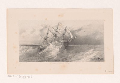 Segelschiff im Sturm auf See von Charles Rochussen