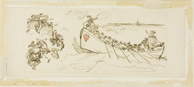 Rettungsboot voller Frauen von Charles Samuel Keene