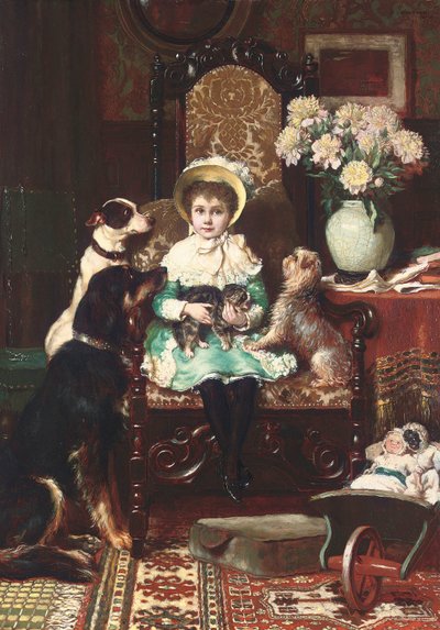Doddy und ihre Haustiere, 1883 von Charles Trevor Garland