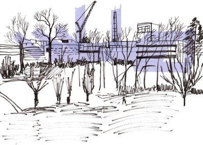 Skizzenhafte Landschaft, 2021 von Charlotte Orr