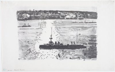 Französischer Kreuzer (Lithografie) von Childe Frederick Hassam