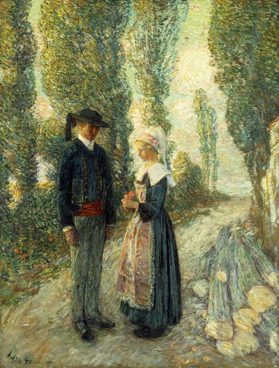 In der Bretagne, Abendstunde, Pont Aven von Childe Frederick Hassam