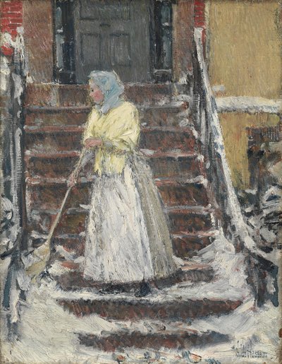 Schnee fegen von Childe Frederick Hassam