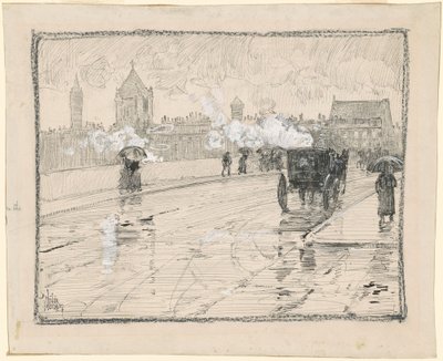 Regentag, Boston von Childe Hassam