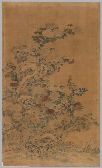 Kesi-Panel: Felsen und Chrysanthemen von China, Qing dynasty